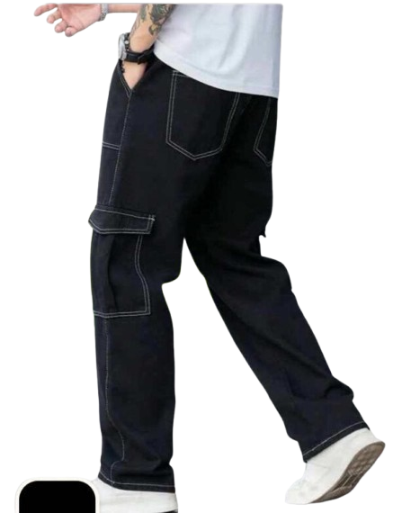 The Ultimate Comfort: Black cargo jeans