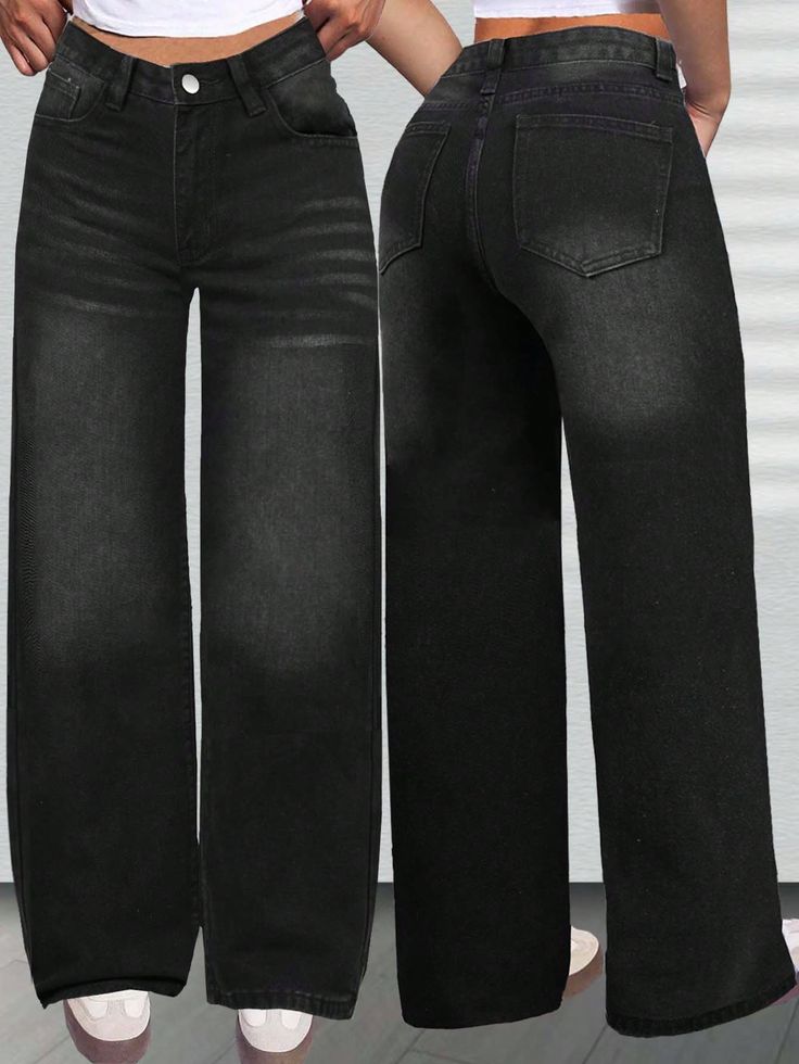 Casual high waist straight leg JEANS! (Women)